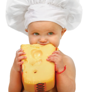 Child eating cheese